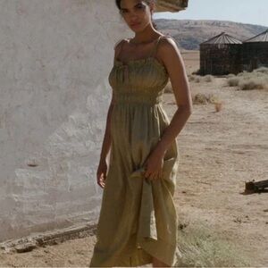 Doen Rhoda Midi Dress in Verbana Olive Size Large